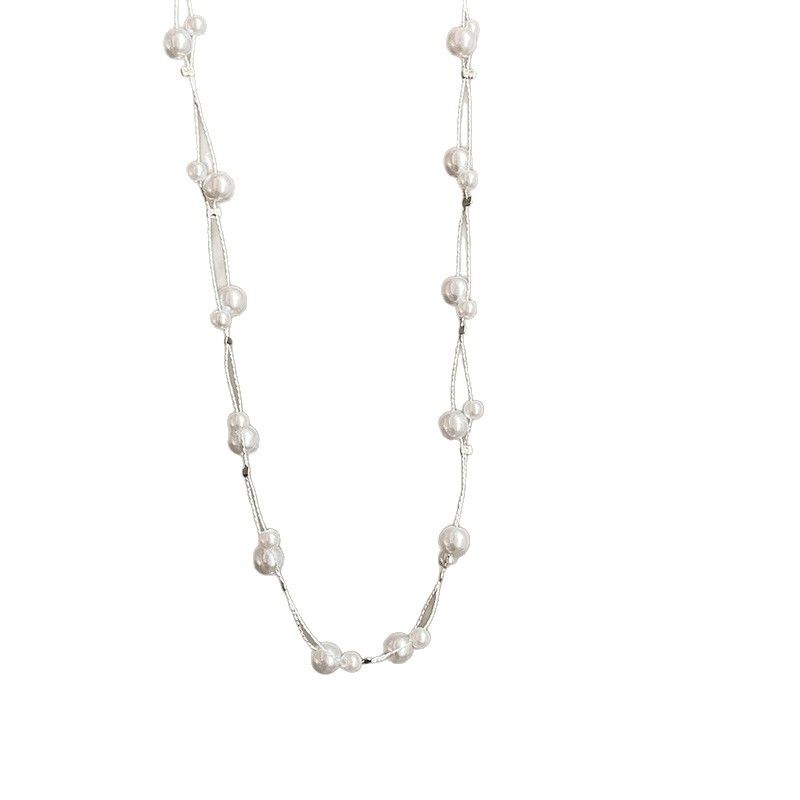 Luksus perlehalskæde choker med magnetlås til kvinder_voghion.com