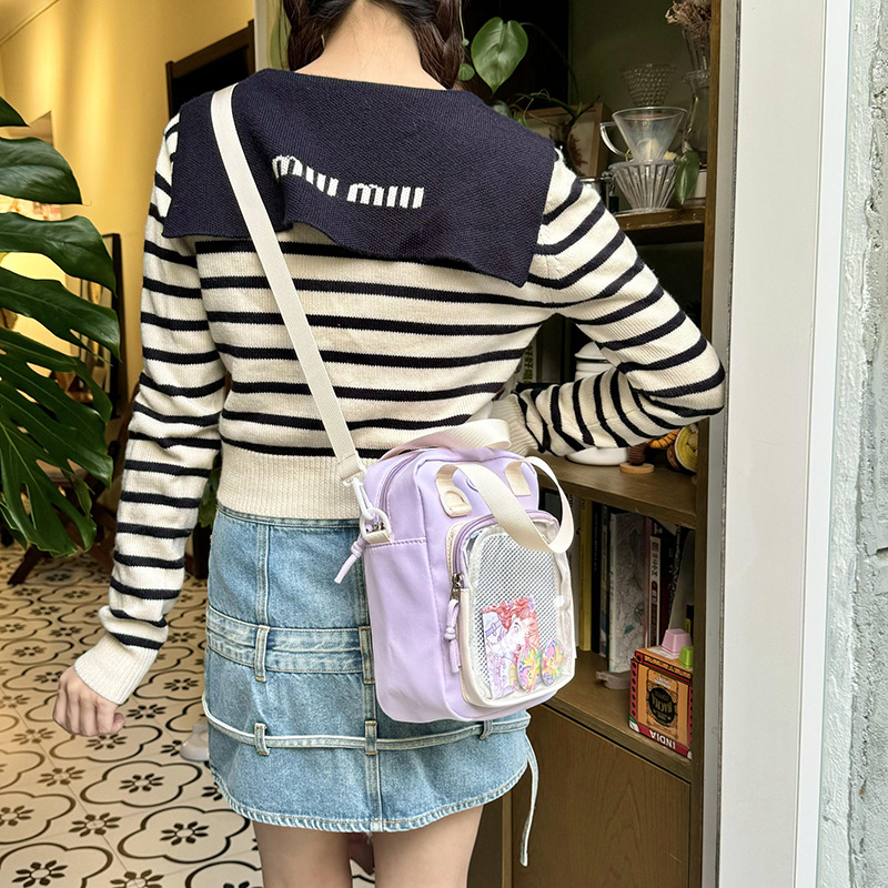 318g Weight Polyester Lining Material Zipper Closure Type Single Shoulder Strap Strap Type Crossbody Bag Bags Type Daily Occasion Cloth Material Solid Color Pattern All Seasons Season Women's Gender Streetwear Style Square Shape Small Size Women's Small Cloth Solid Color Streetwear Square Zipper Crossbody Bag 21