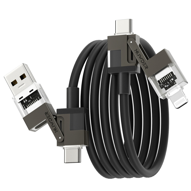 New Product Two-To-Two Pd Fast Charging Four-In-One 100W Charging Cable Suitable for Apple Huawei Typec Mobile Phone Data Cable New Product Two-To-Two Pd Fast Charging Four-In-One 100W Charging Cable Suitable for Apple Huawei Typec Mobile Phone Data Cable