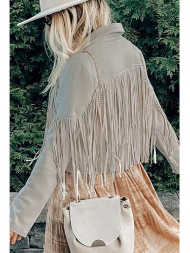 Casual lapel tassel short-sleeved jacket