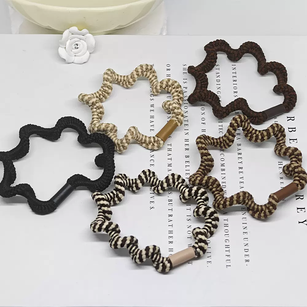 秋冬新款波浪发绳小香风高级感可爱女发圈女士头绳皮筋发饰批发