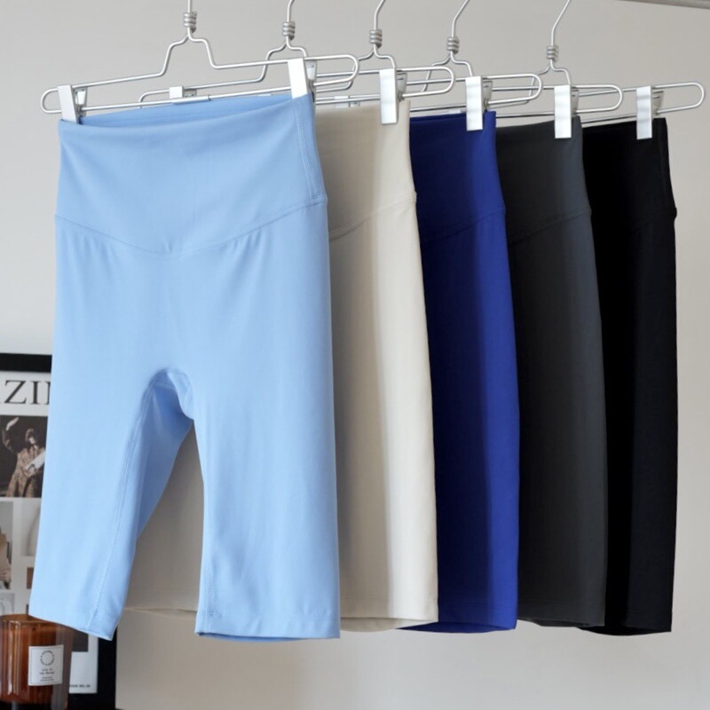 Lulu Sports Shorts Women's High Waist Riding Pants Tight Yoga Pants Peach Hip Gym Running Pants