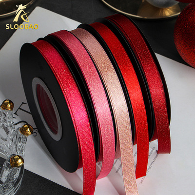 manual DIY Hairdressing Coloured ribbon Gift box packing Twinkle Silk ribbon Decorative belt Thick cotton Flower art Ribbons