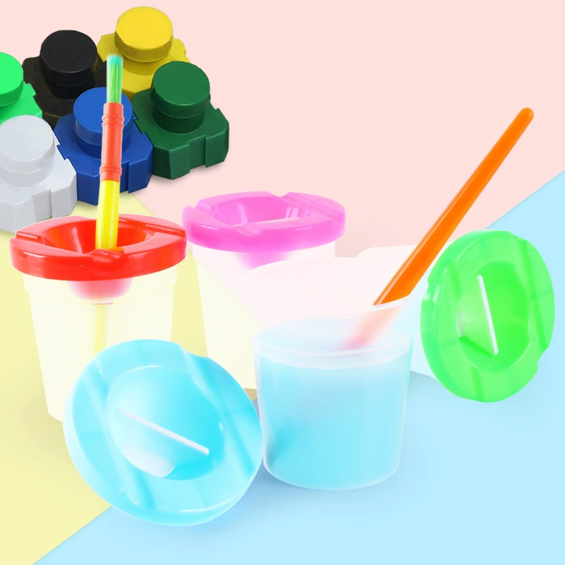 Factory direct selling children's creative paintings with plugging cup handmade painted paint to prevent the color cup wholesale