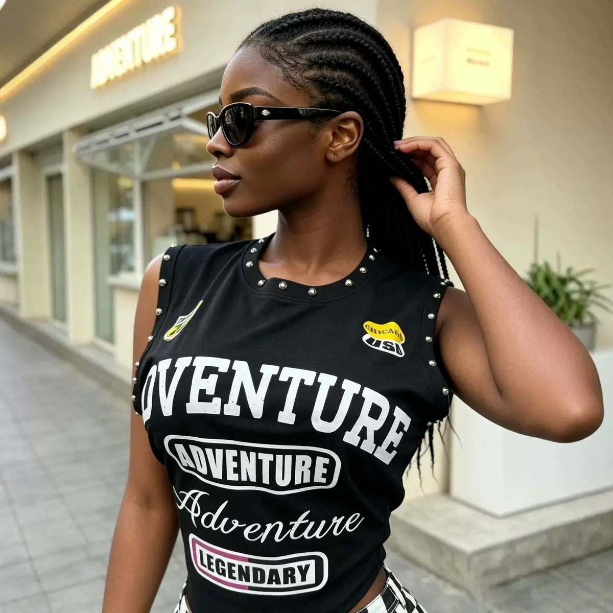 Other Tank Adventure Graphic Print Rivet Black