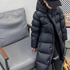 新款男童女童黑色儿童羽绒服中长款加厚儿童羽绒服白鸭绒韩版羽绒