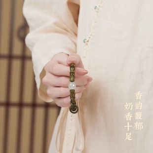 Authentic Green Sandalwood Pearl Bamboo Bracelet High-rise Bracelet Girls' Sandalwood Bracelet Men's Tray to Play with Cold