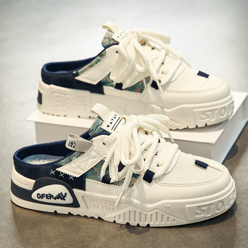 Половина шлепанца мужская летняя одета толстая подошва ленивый человек