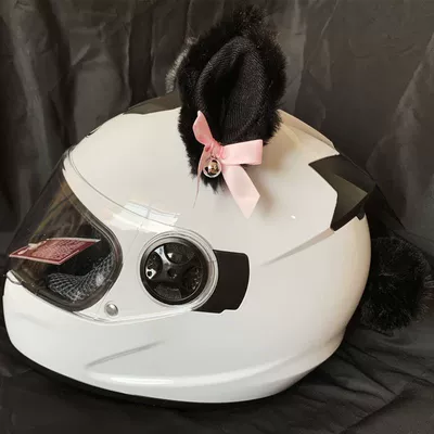 Rider Plush Ear Accessories | Motosiklet dəbilqələri - black-with-a-pair-of-bells-tail