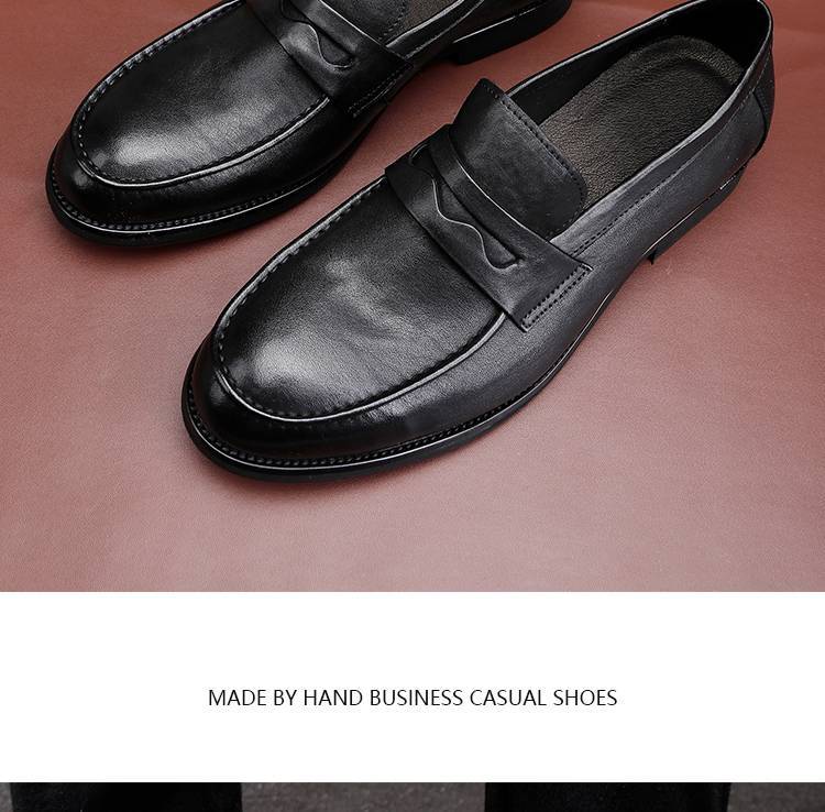 Neue waschen vintage pferd leder schuhe eine slip-auf bean schuhe herren schuhe licht luxus high-end gerade leder schuhe leder laufsohle_voghion.com