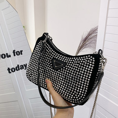 This year's popular shiny diamond small square bag 2024 new spring summer new chic chain casual versatile shoulder bag for women trendy