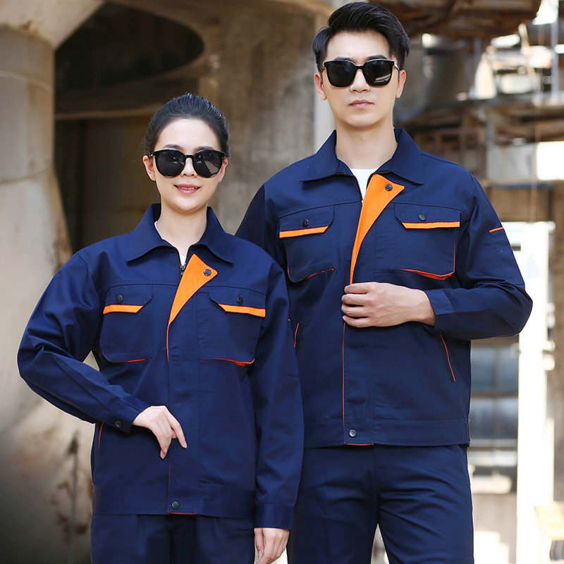 Spring and Autumn Long-sleeved Work Clothes Suit Men's Wear-resistant Welders Labor Insurance Clothing Machinery Factory Clothing Workshop Tooling Auto Repair Clothing
