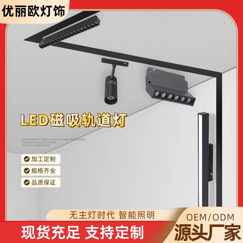 Led Magnetic Track Light Embedded Without Main Lighting 48V Floodlight Living Room Magnetic Track Light Magnetic Grille Light