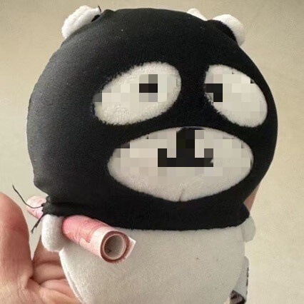 Creative and Cute Self-Deprecating Bear Thief Headgear Doll Costume with Funny Expression Pack, Same Style Photo Accessory, Criminal Disguise