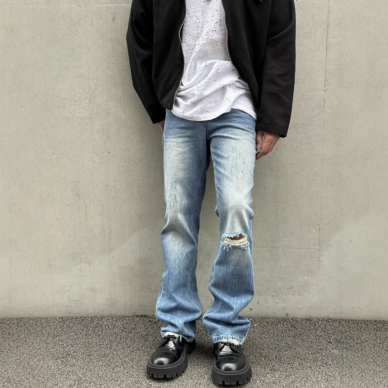 cleanfit jeans trousers light colored ripped washed vibe men and women vintage trendy 517 vintage high street OS