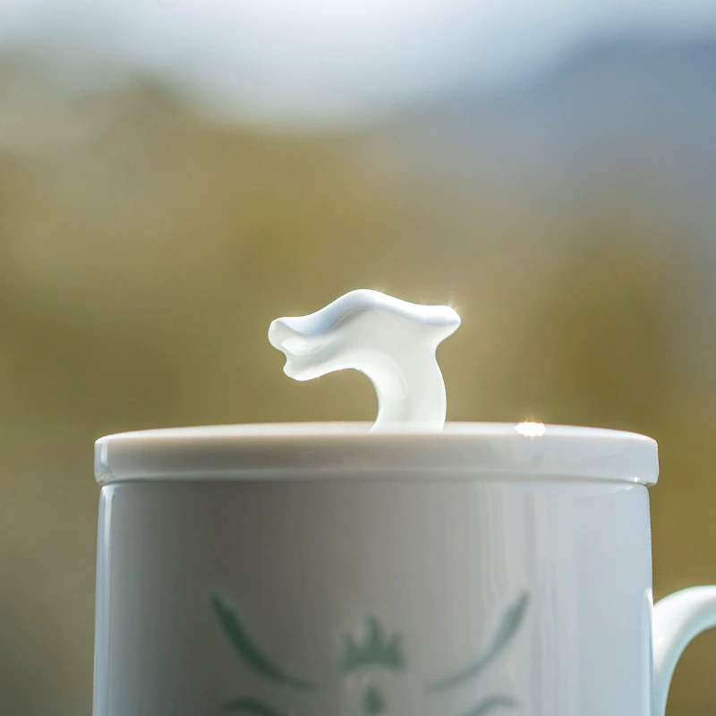 合燊 Новый керамический продукт Jingdezhen чашка зодиака подарок высокий вид красная и синяя CP пара кружка с крышкой чайная чашка