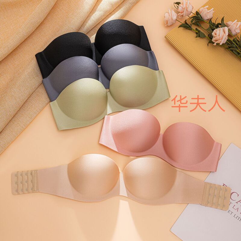 Summer Bra Non-Slip Half Cup Strapless Intimates for Women with Small Breasts Push-Up Seamless Girl's No-Wire Beautiful Back Bra Summer Bra Non-Slip Half Cup Strapless Intimates for Women with Small Breasts Push-Up Seamless Girl's No-Wire Beautiful Back Bra