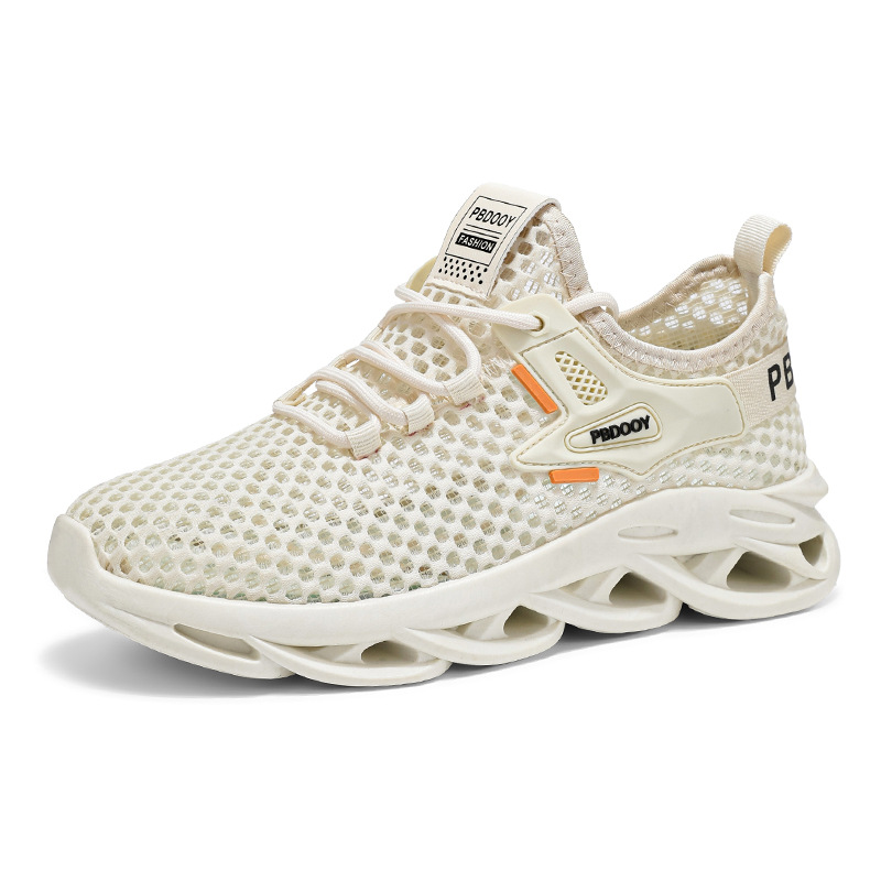 Zapatos de verano para hombres nuevos zapatos de malla hueca transpirables zapatos deportivos para hombres tendencia de suela gruesa de todo fósforo zapatos de tejido volador casuales hombres