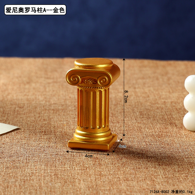  European Roman Column Ornaments Desktop Decoration Resin Crafts Candlestick Aromatherapy Candle Base Shooting Props