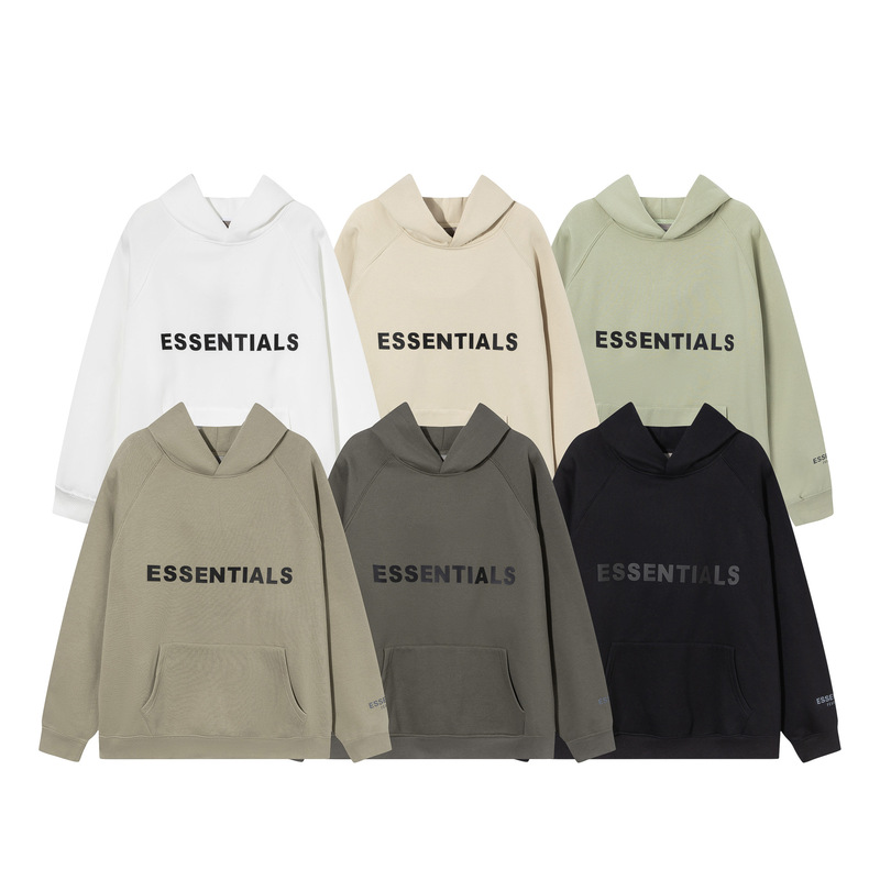 Fog Multi-Line Essentials High Street Loose Chest Silicone Letter Hoodie Fleece-Lined Sweatshirt Trendy Men's Hot Style