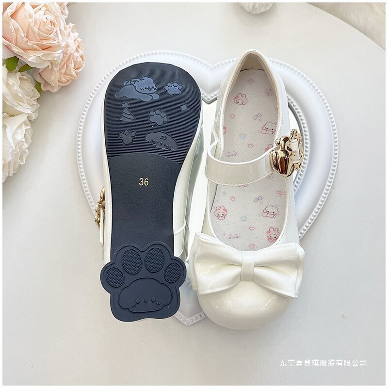 Lolita High-Heeled Sweet and Cute Bow-Knot Round-Toe Jk Leather Shoes, Patent Leather, Brown, Other