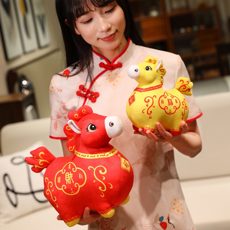 2026马年吉祥物公仔生肖元宝马毛绒玩具娃娃公司活动摆件新年礼品