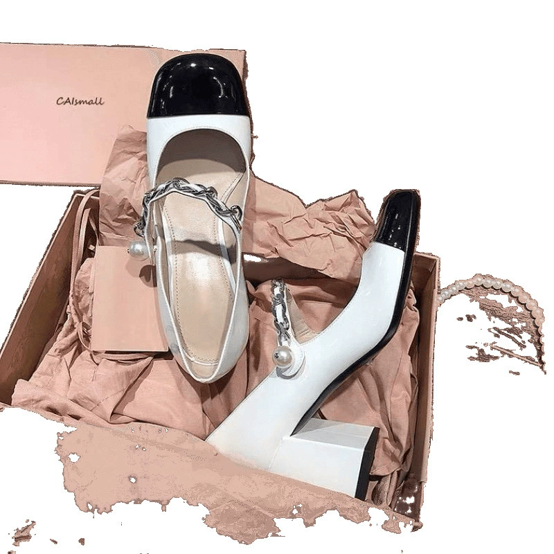 Высокие каблуки, летняя цепочка, обувь, стиль Chanel