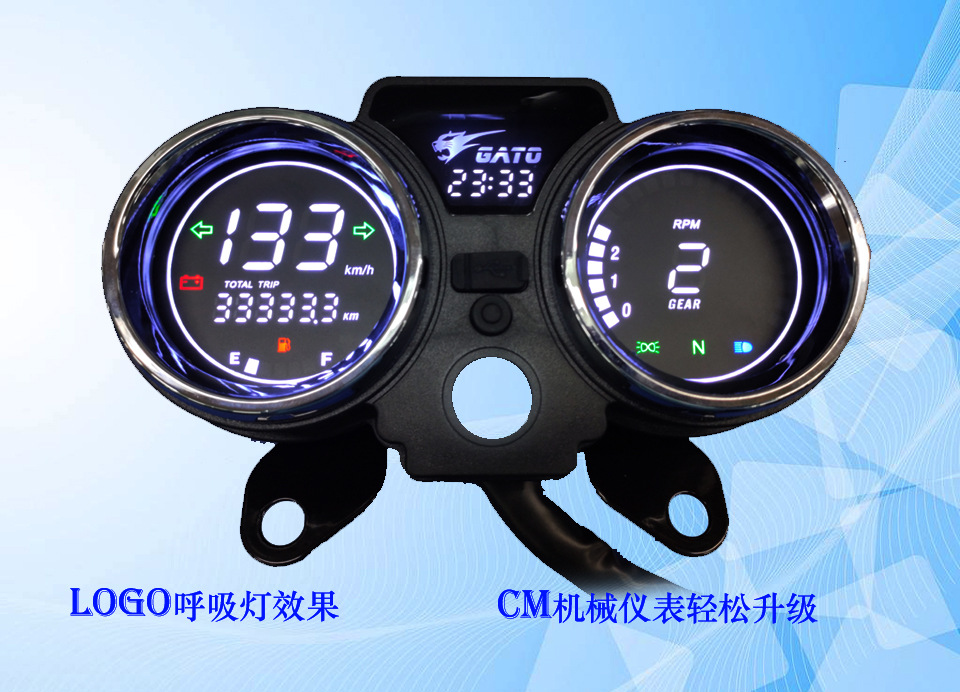 Gato 250Cc Prince Motorcycle Wh125-19 Digital Lcd Instrument Assembly USB Clock Speedometer Modification