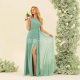Bridesmaid Dress One Shoulder Pleated Long Chiffon Dress 2025 New High Slit Party Dress dress Spring