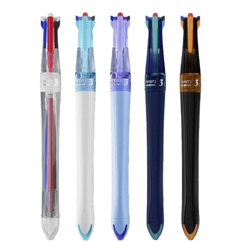 Dianshi Ds-6254 Cruise Space Capsule Three-Color Press Gel Pen High-Value Quick-Drying Pen Three-In-One Black Red Blue