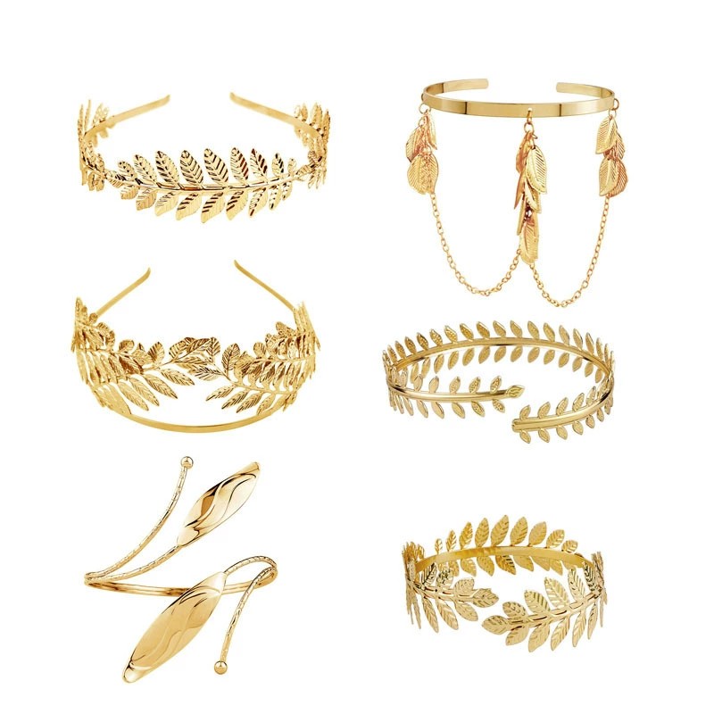 Амазонка Горячие европейские и американские Свадебные Листья повязка на голову сусальное золото головной убор Корона оголовье Рождество оптом