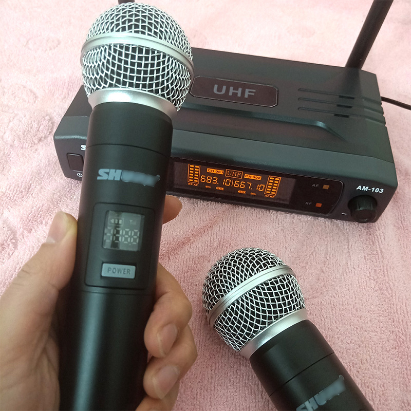 Simsiz mikrofon dəsti SM58 - iki mikrofon, KTV və səhnə üçün