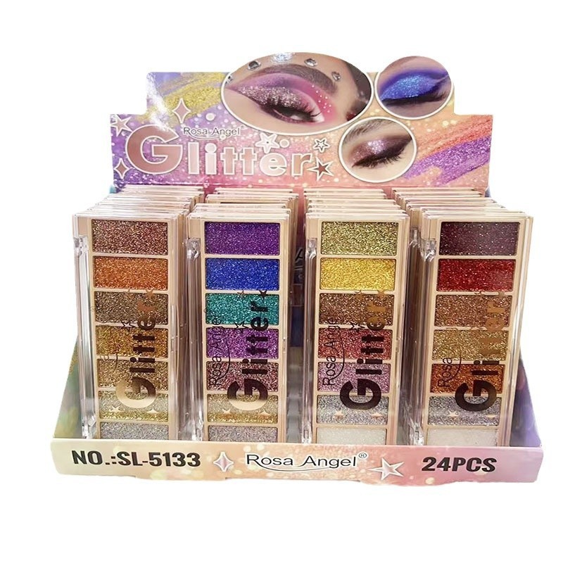 Transfronterizo nuevo Rosa Angel12 color multicolor pequeñas lentejuelas brillo polvo sombra de ojos etapa maquillaje fino flash maquillaje al por mayor