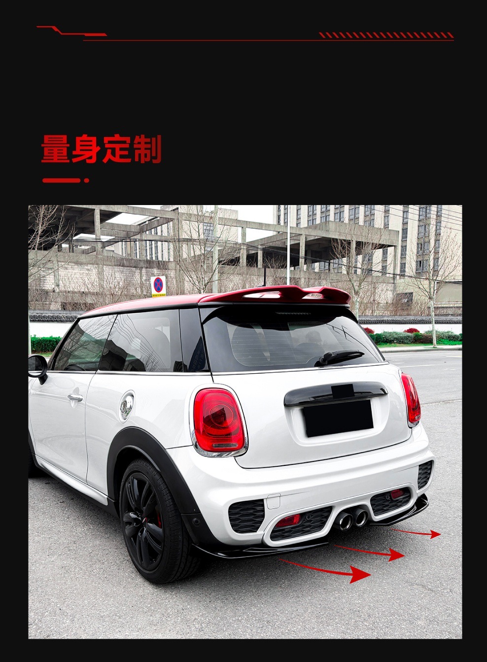 Suitable for 2014-2021 Bmw Mini Cooper F55F56F57 Jcw Spoiler Surround Modification