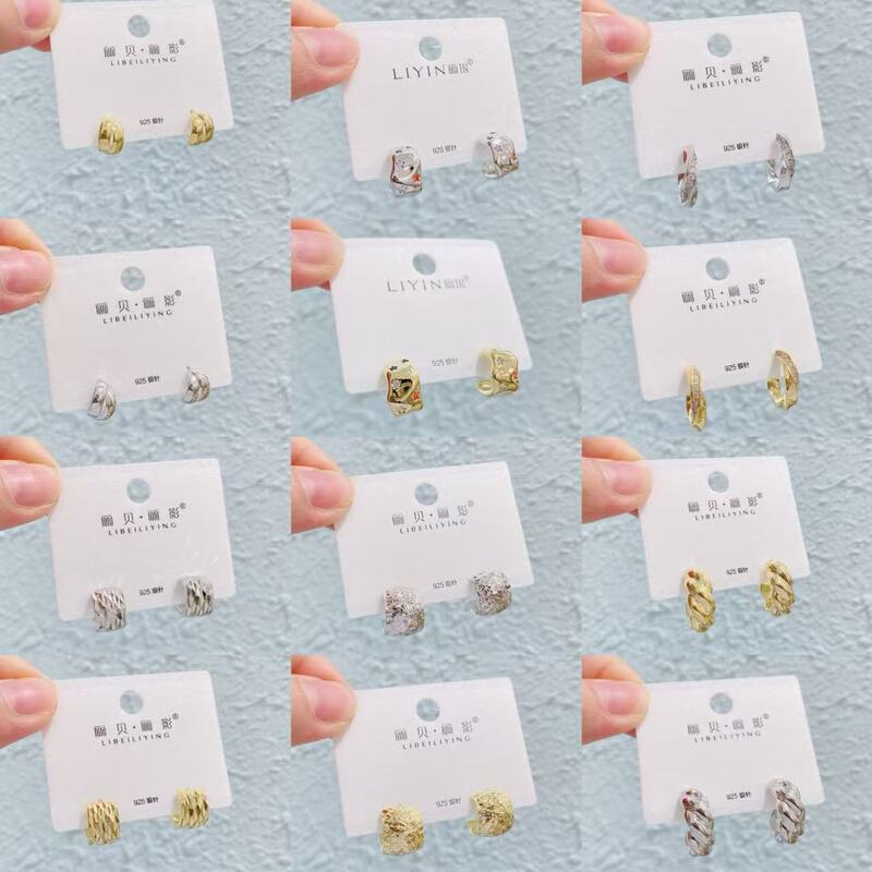 Liyin/Libeliying S925 シルバー針 C タイプイヤリングハイエンドファッション個性ニッチイヤリング女性のためのヨーロッパとアメリカの INS|undefined