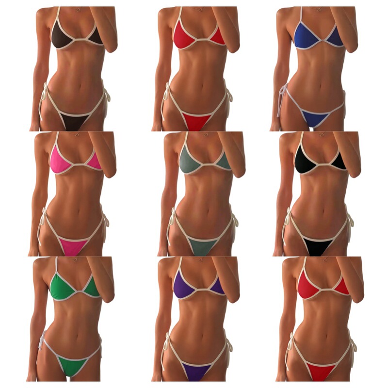 European and American Cross-Border Small-Breasted Hotties Sexy Bikini Women's Beach Split Swimsuit Set Hot Spring Resort Swimsuit European and American Cross-Border Small-Breasted Hotties Sexy Bikini Women's Beach Split Swimsuit Set Hot Spring Resort Swimsuit