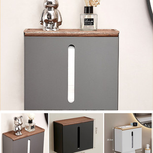 Hole-Free Bathroom Paper Towel Box Wall-Mounted Classy Hotel Bathroom Toilet Paper Towel Holder Roll Paper Towel Box