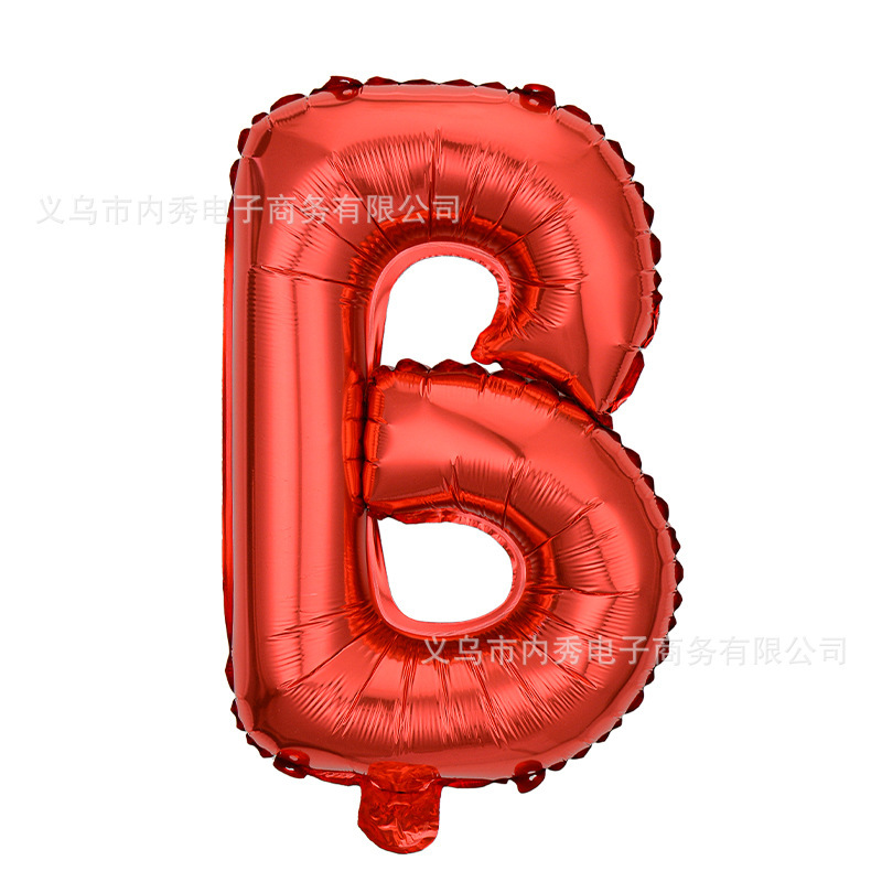 Globo de letra de película de aluminio de 16 pulgadas, versión americana en mayúsculas, cuerpo delgado, pinyin en inglés, decoración de caracteres, globo de papel de aluminio AZ al por mayor