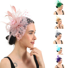 亚马逊爆款复古新娘羽毛万圣节圣诞节赛马会派对头饰舞会网纱礼帽