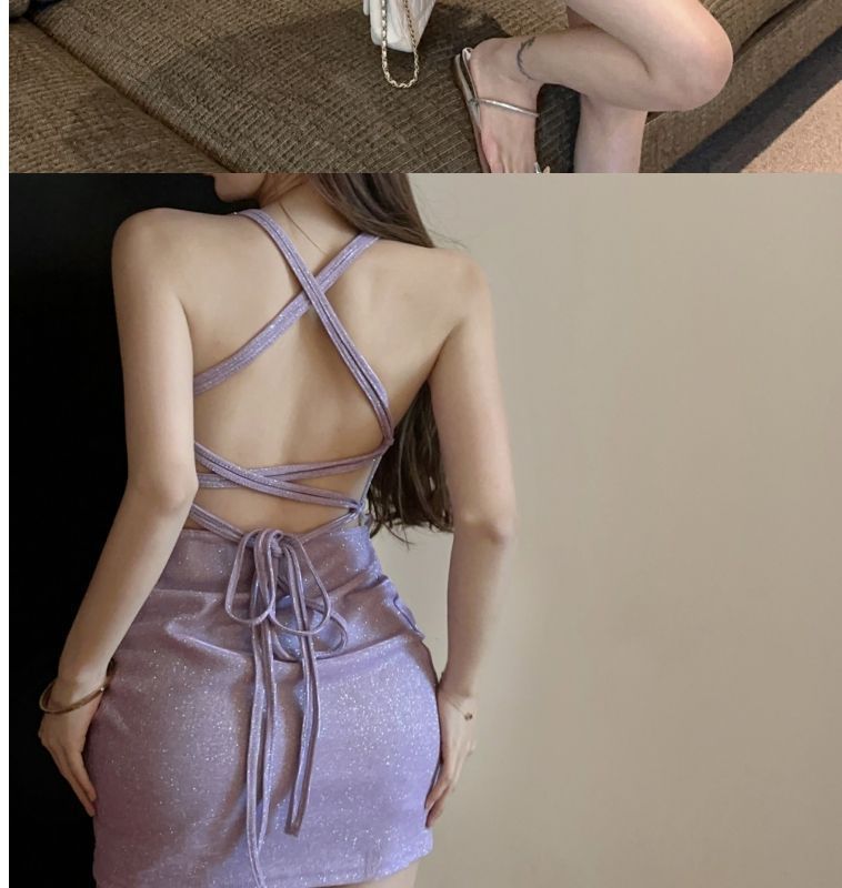 Summer Waist Bag, Hip Temperament, Socialite, Sweet And Spicy Dress, Shiny And Sparkling, Backless Strap, Suspender Skirt, Children_ecoleips.com