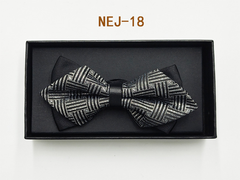 Pajarita negra de color sólido para hombre Boda británica Boda novio padrino traje camisa arco caja de regalo embalaje