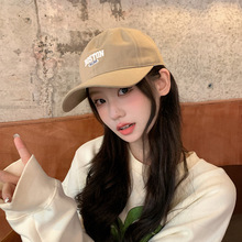 圆脸帽子女boston棒球帽男简约百搭美式鸭舌帽大帽檐大帽檐防晒