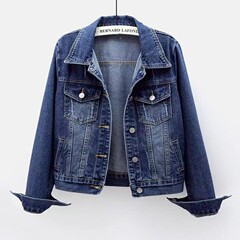 春と秋のデニムジャケットレディースショートスリムフィットシンプル多用途ジャケットウォッシュカーディガンシングルブレスト長袖トップトレンディ