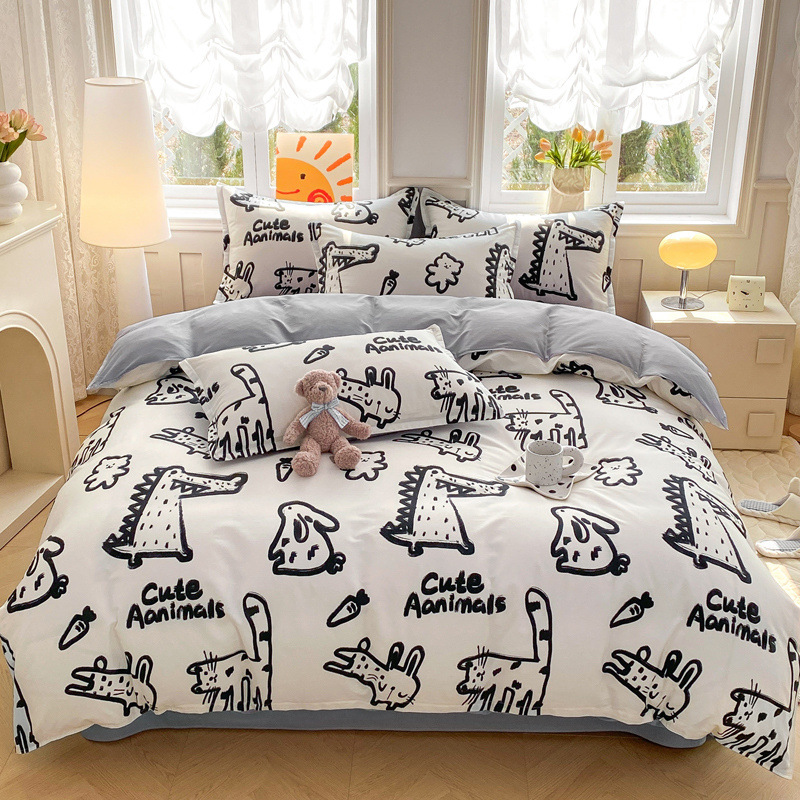 Funda de edredón de algodón puro de una sola pieza dormitorio de estudiantes individual 150x200 funda de edredón ampliada 180x220 doble funda individual