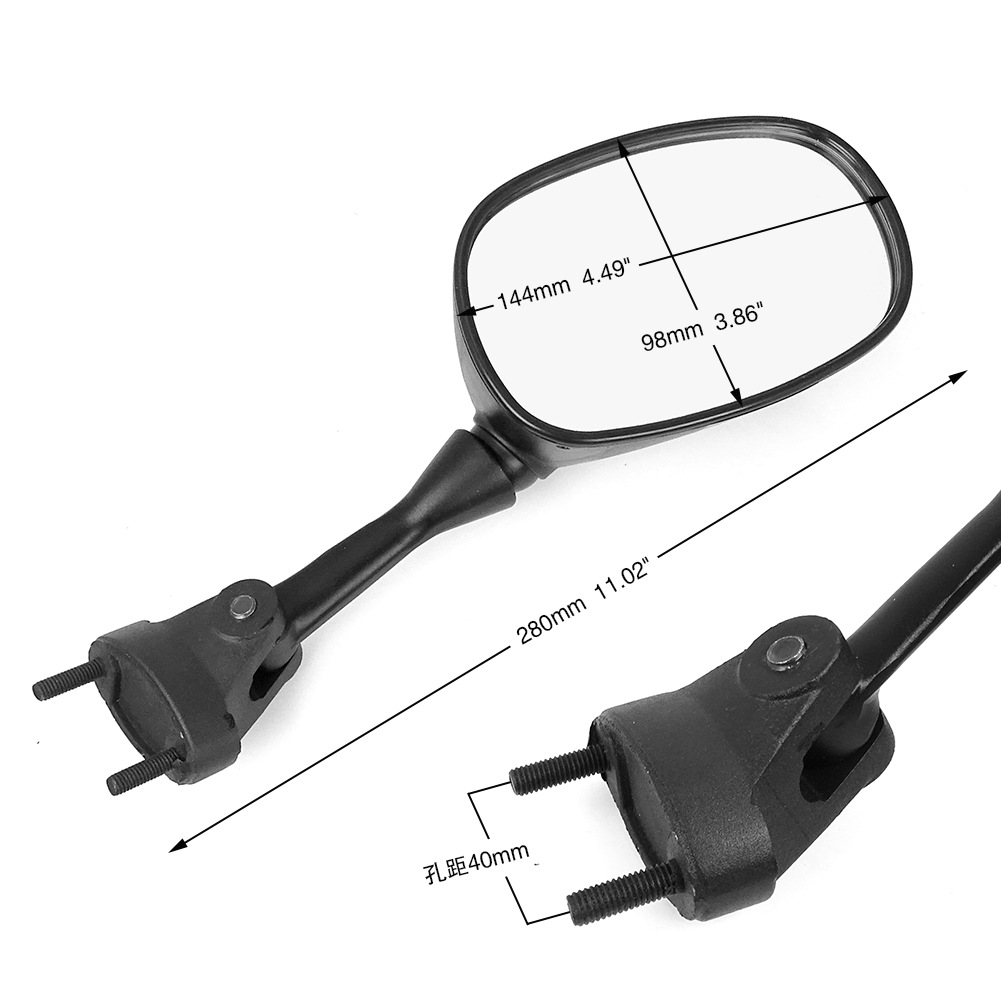 Motorcycle Sports Car Rearview Mirror Reversing Mirror Reflector for 2005-2008 Kawasaki Ninjia
