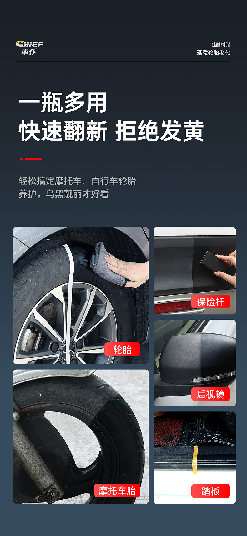 Car Tire Care Agent, Protective Agent, Polishing Agent, Tire Cleaner, Car Maintenance Protective Coating Agent