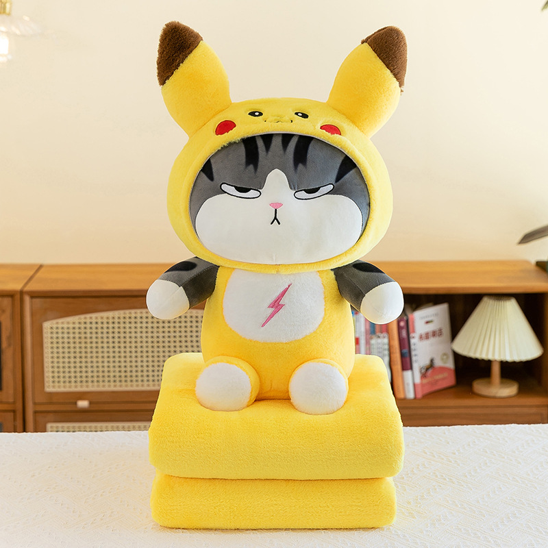 Doll Blanket 2 en 1 Peluche Doll Oficina siesta aire acondicionado Quilt Mi gato real Blanket Batch