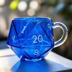 跨境多面体骰子咖啡杯游戏杯游戏夜杯奇幻爱好者礼彩虹D20骰子杯
