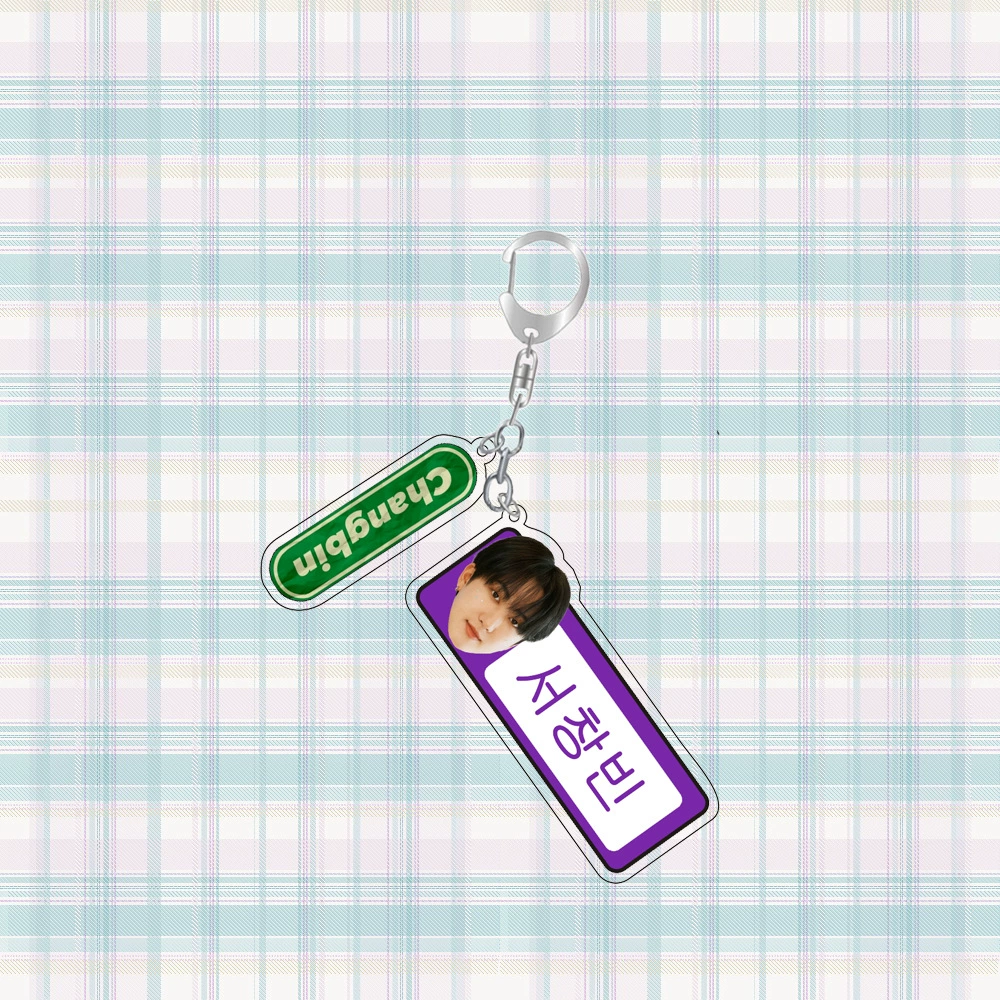 Аcrylic Idol-Style Keychain Set, 20 Character Designs, Double-Charm Metal Ring, 3.5 g
