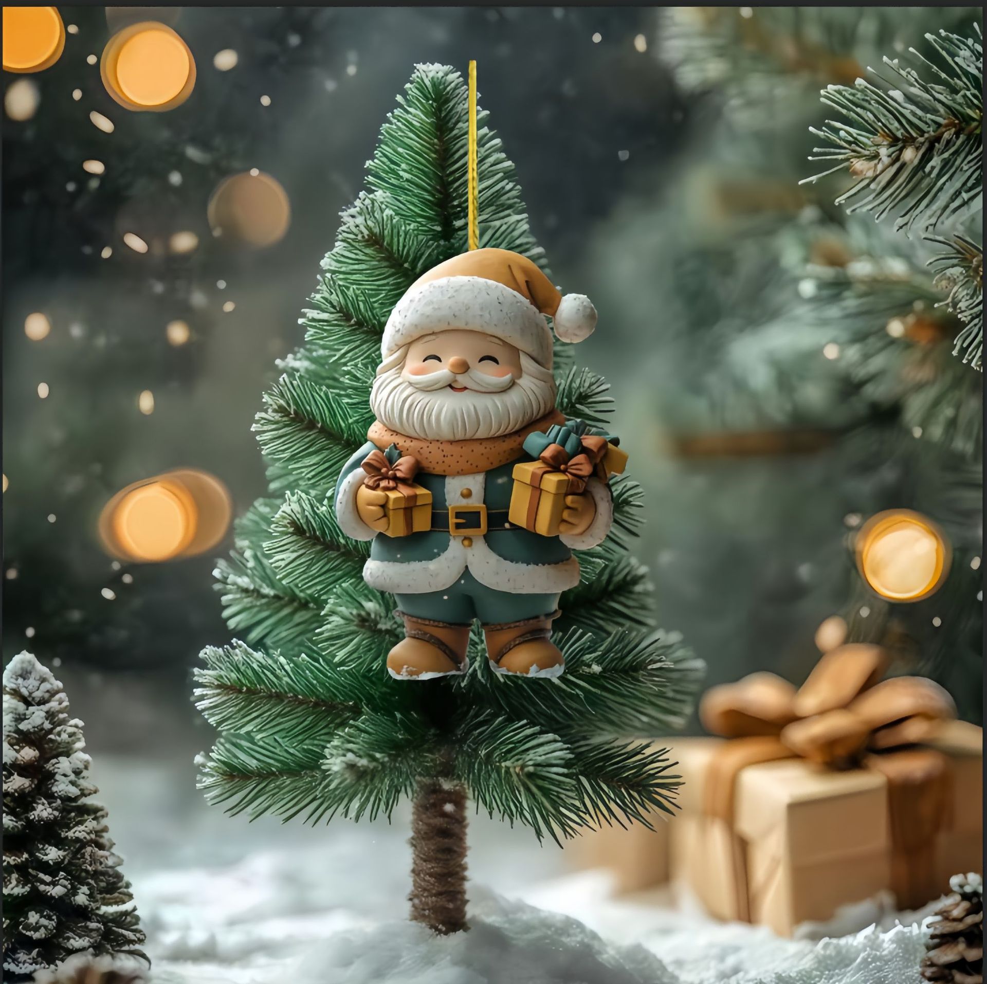Acrílico plano transfronterizo colgante de Navidad Santa serie decoración del árbol de Navidad automóvil colgante acrílico